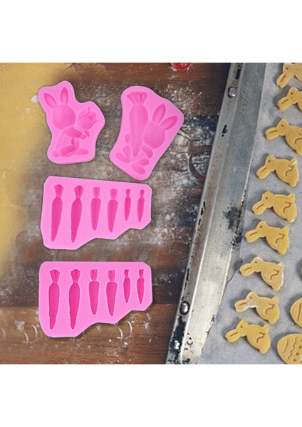 H Tarzı 3D Sevimli Tavşan Havuç Silikon Kalıp Fondan Çikolata Cupcake Tatlı Pasta Süsleme Araçları Geyik Şekli Mutfak Fırın Kalıbı (Yurt Dışından) modelleri