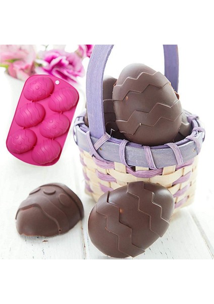 D Stili 2022 Paskalya 3D Kalıp 6 Boşluk Yumurta Kalıbı Silikon Kek Ev Fırın Araçları El Yapımı Kendin Yap Tatil Cupcake Çikolata Yapışmaz (Yurt Dışından)