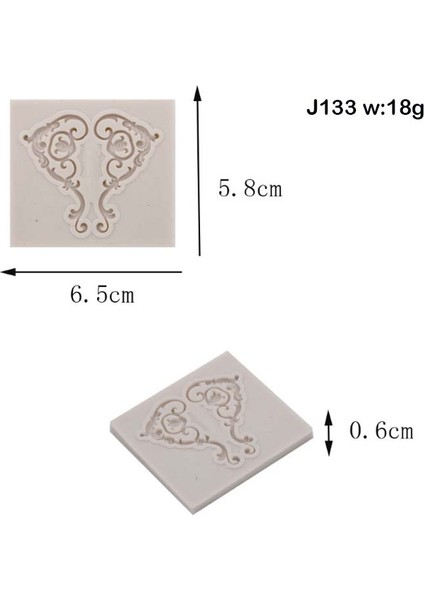 J133 Stili Dantel Kabartmalı Avrupa Tarzı Silikon Kalıp Pasta Süsleme Araçları Çikolata Cupcake Pişirme Gumpaste Kalıp (Yurt Dışından)