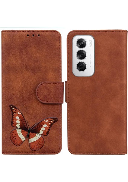 Oppo Oppo 12 5g Için Flip Case Kelebek Flip Folio Kapak Cüzdan Kart Yuvaları (Yurt Dışından)