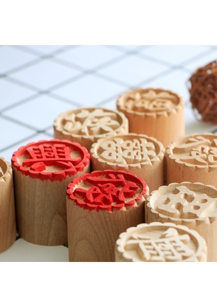 A8 Stili El Yapımı Ahşap Tatlı Mühür Ay Hilal Pasta Mooncake El Yapımı Türkçe Kalıp Süsle (Yurt Dışından)