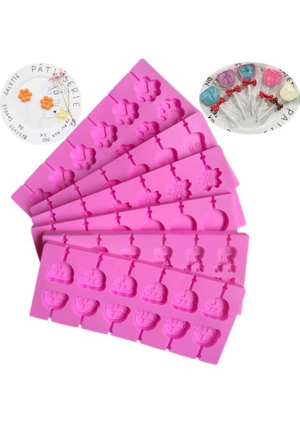 No.7 Tarzı 8 Şekilli Silikon Lolipop Kalıbı Kalp Şekilli Yuvarlak Pasta Süsleme Fırın Araçları Alevli Lolipop Pasta Kalıbı (Yurt Dışından) fiyatları