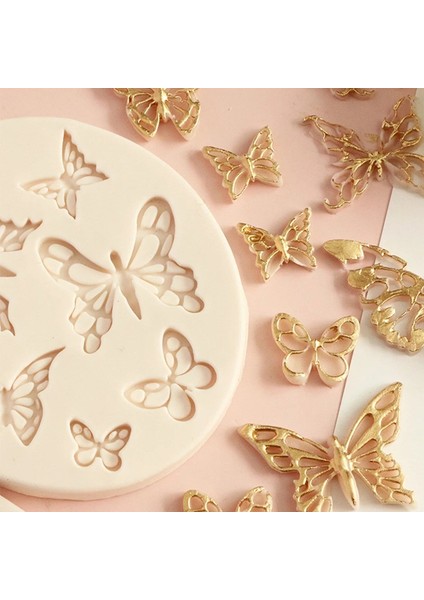 Pembe Stil Kelebekler Silikon Kalıp Fondan Çikolata Reçine Şeker Hamuru Kalıbı Pastacılık Cupcake Dekorasyon Mutfak Aracı (Yurt Dışından) fiyatları