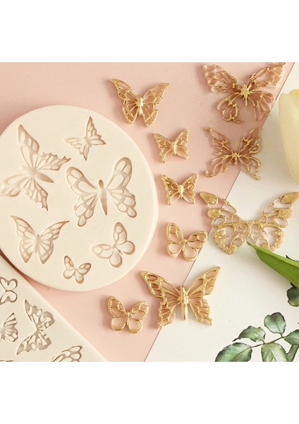 Pembe Stil Kelebekler Silikon Kalıp Fondan Çikolata Reçine Şeker Hamuru Kalıbı Pastacılık Cupcake Dekorasyon Mutfak Aracı (Yurt Dışından) modelleri