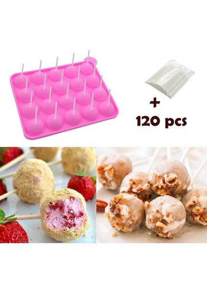 12XMAVI Tarzı Kongbaking Bpa Free Lolipop Silikon Kalıplar Top Şekilli Kalıp Kek Pop Kalıp Muffin Kek Buz Küpü Tepsi Çubuk Sakız Jöle Kalıbı (Yurt Dışından)