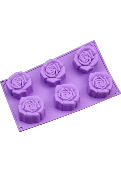 Kek Kalıbı Tarzı 6 Adet Silikon 3D Çiçek Gül Kek Kalıbı Çikolata Kalıbı El Yapımı Sabun Kalıbı Kendin Yap Çikolata Kek Dekorasyon Fırın Kalıbı Aksesuarları (Yurt Dışından)