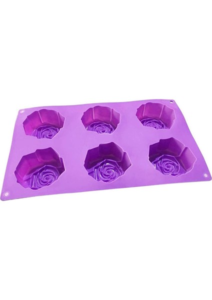 Kek Kalıbı Tarzı 6 Adet Silikon 3D Çiçek Gül Kek Kalıbı Çikolata Kalıbı El Yapımı Sabun Kalıbı Kendin Yap Çikolata Kek Dekorasyon Fırın Kalıbı Aksesuarları (Yurt Dışından)