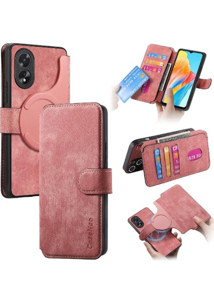 Oppo A38 4g Kart Standı Cüzdan Retro Mıknatıs Koruyucu Malzeme Için Flip Case (Yurt Dışından)