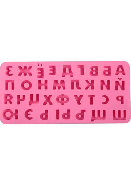 Pembe Stil 3D Rus Alfabesi Silikon Kalıp Harf Çikolata Kalıbı Pasta Dekorasyon Araçları Tepsi Fondan Kalıplar Jöle Kurabiye Pişirme Kalıbı (Yurt Dışından)
