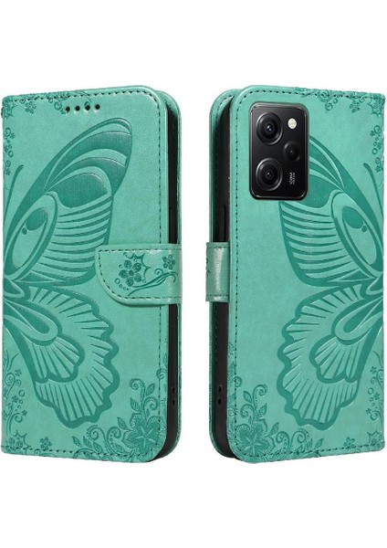 Xiaomi Poco X5 Pro 5g Için Flip Case Kredi Kartı Yuvası ile Kabartmalı Yüksek (Yurt Dışından)