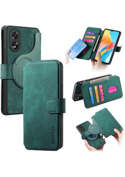 Oppo A38 4g Kart Standı Cüzdan Retro Mıknatıs Koruyucu Malzeme Için Flip Case (Yurt Dışından)