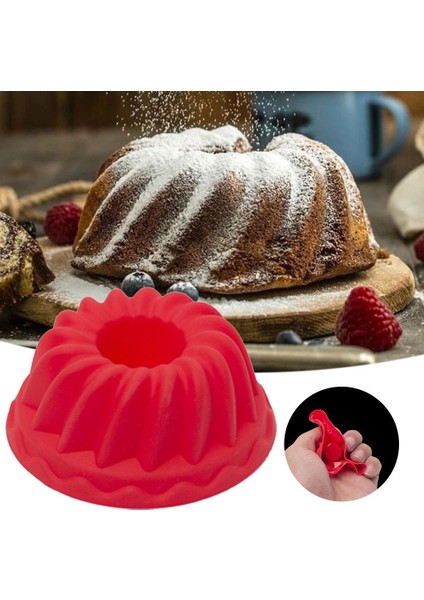 1 Adet Kırmızı Stil Yeniden Kullanılabilir Spiral Halka Pişirme Silikon Kalıp Donut Fırın Kupalar Kek Cupcake Liner Fırın Kalıbı Mutfak Ekmek Kek Süsleme Aracı (Yurt Dışından)