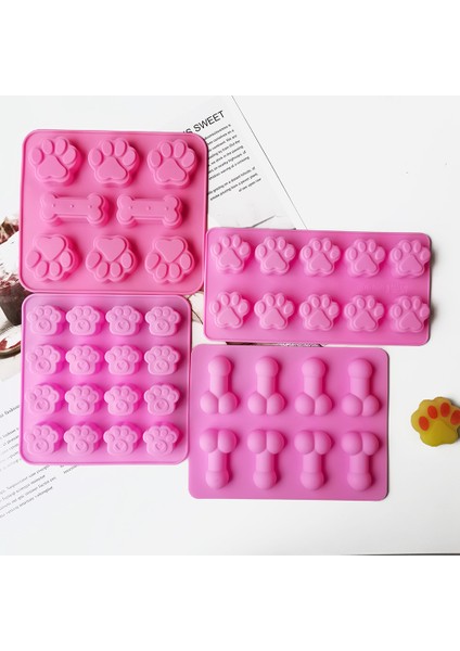 B-Pembe Tarzı Hayvan Karikatür Köpek Ayak Izli Kedi Pati Silikon Pasta Kalıbı Mousse Çikolata Kalıbı Puding Jöle Mutfak El Yapımı Pişirme Araçları (Yurt Dışından) fırsatları