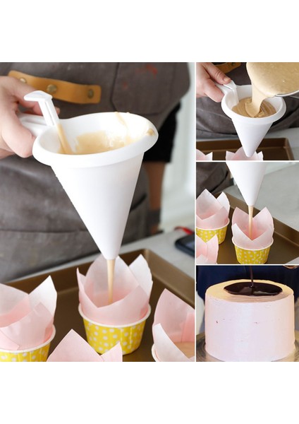 Bir Stil El Yapımı Fırın Huni Aracı Krem Hamur Çikolata Sıvı Dağıtıcı Pasta Kalıbı Kurabiye Cupcake Pankek Fırın Aracı (Yurt Dışından) modelleri
