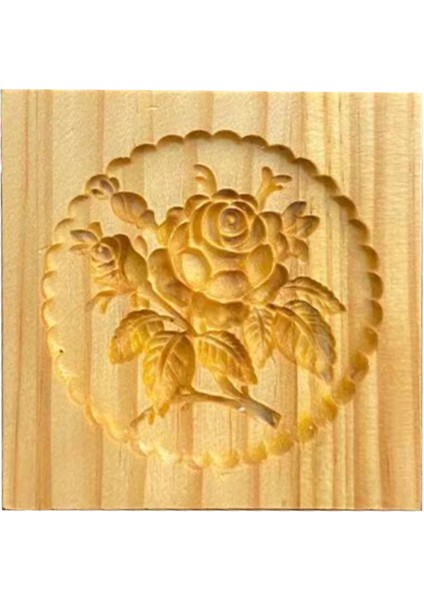 C-10X10CM Stili 2022 Yeni Ahşap Kurabiye Kesici Kalıp Pres 3D Pasta Kabartma Pişirme Kalıbı Araçları Gül Çiçeği Zencefilli Kurabiye Damga Fırın. (Yurt Dışından)