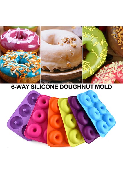 Kek Kalıbı 4 Tarzı Silikon Donut Kalıbı Çilek Kek Kalıbı Yapışmaz Şeker Hamuru Donut Fırın Tepsisi Mutfak Araçları 6 Kafesli Tekrar Kullanılabilir Dekorasyon Araçları (Yurt Dışından)