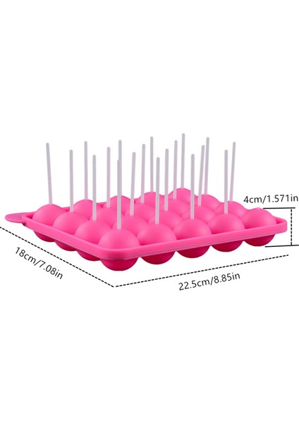 Pembe Tarzı 20 Delikli Silikon Çikolata Kalıbı Pop Kek Çubuğu Cupcake Kalıbı Şeker Yapıcı Lolipop Küre Fırın Kalıbı Buz Tepsisi Kendin Yap Seti (Yurt Dışından)