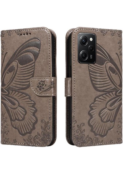 Xiaomi Poco X5 Pro 5g Için Flip Case Kredi Kartı Yuvası ile Kabartmalı Yüksek (Yurt Dışından)