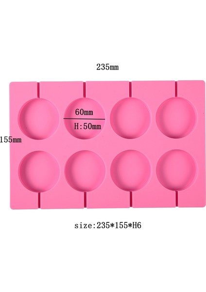 Pembe Stil Silikon Kalıp Büyük Yuvarlak Lolipop Kalıbı Pasta Dekorasyon Araçları 3D Atıştırmalık Aracı Aynı Atıştırmalık Parti Mutfak Araçları Fırın Malzemeleri (Yurt Dışından)