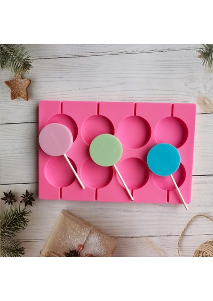 Pembe Stil Silikon Kalıp Büyük Yuvarlak Lolipop Kalıbı Pasta Dekorasyon Araçları 3D Atıştırmalık Aracı Aynı Atıştırmalık Parti Mutfak Araçları Fırın Malzemeleri (Yurt Dışından)