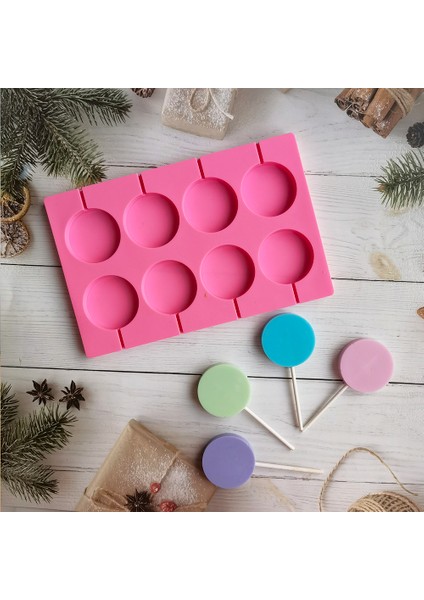 Pembe Stil Silikon Kalıp Büyük Yuvarlak Lolipop Kalıbı Pasta Dekorasyon Araçları 3D Atıştırmalık Aracı Aynı Atıştırmalık Parti Mutfak Araçları Fırın Malzemeleri (Yurt Dışından)