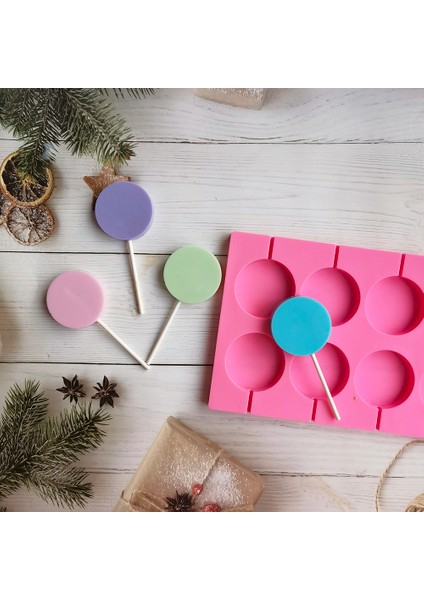 Pembe Stil Silikon Kalıp Büyük Yuvarlak Lolipop Kalıbı Pasta Dekorasyon Araçları 3D Atıştırmalık Aracı Aynı Atıştırmalık Parti Mutfak Araçları Fırın Malzemeleri (Yurt Dışından)