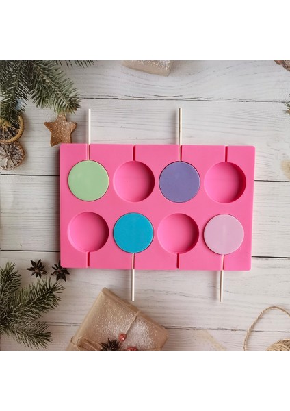 Pembe Stil Silikon Kalıp Büyük Yuvarlak Lolipop Kalıbı Pasta Dekorasyon Araçları 3D Atıştırmalık Aracı Aynı Atıştırmalık Parti Mutfak Araçları Fırın Malzemeleri (Yurt Dışından)