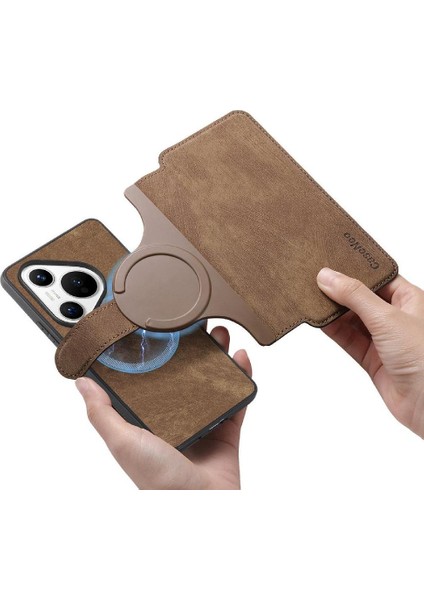 Huawei Pura 70 Için Flip Case Retro Kart Standı Cüzdan Mıknatıs Koruyucu (Yurt Dışından)