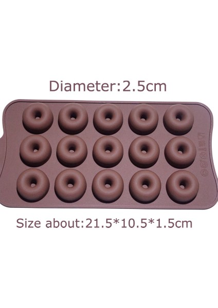 1 Adet Kahverengi Tarzı 15 Hücre Kahverengi Silikon Malzeme Küçük Donut Kalıpları Mutfak Fırın Araçları Pasta Süsleme Şekerleme Kalıpları (Yurt Dışından) modelleri
