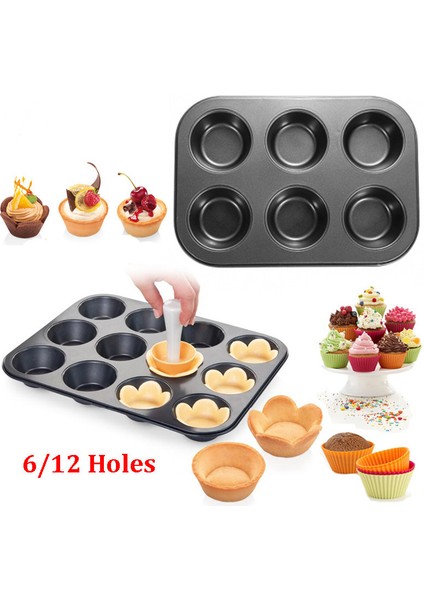 6 Delik 01 Tarzı Delikli Yapışmaz Yuvarlak Cupcake Tepsi Muffin Kalıbı Cupcake Kalıbı Muffin Tepsi Karbon Çelik Fırın Tepsisi Puding Fırını Bisküvi Tepsi (Yurt Dışından)
