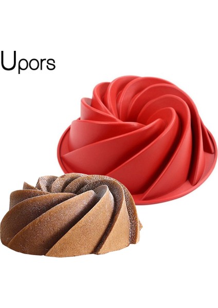 15CM Bir Stil Büyük Spiral Şekilli Gıda Kalitesi Silikon Bundt Kek Tatlı Kalıbı Pan 3D Dalgalı Kek Kalıbı Form Ekmek Fırın Dıy Pişirme Araçları (Yurt Dışından)