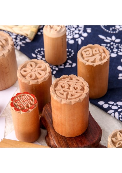 A7 Stili El Yapımı Ahşap Tatlı Mühür Ay Hilal Pasta Mooncake El Yapımı Türkçe Kalıp Süsle (Yurt Dışından)