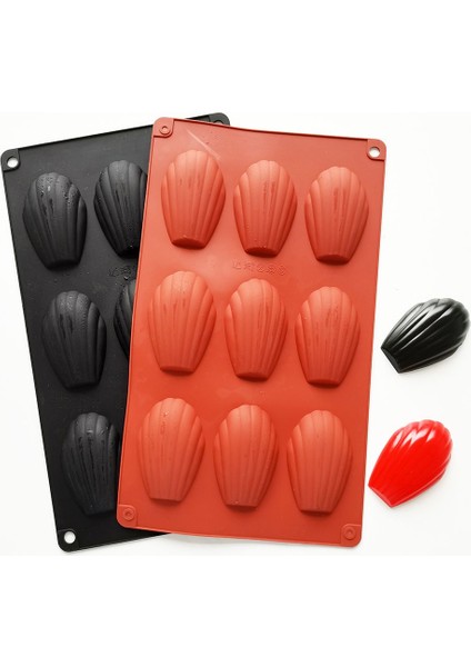 Tuğla Kırmızısı-9beike Tarzı 9 Adet Madeleine Silikon Kabuk Kek Kalıbı Pişirme Tavası Kalıp Kurabiye Çikolata Mutfak Aksesuarları Tatlılar (Yurt Dışından) fiyatları