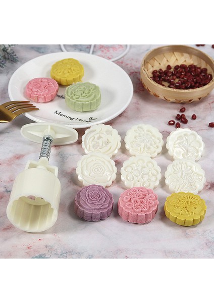 No.5 Tarzı Yuvarlak Kare Çiçek Ayçiçek Kalıp Seti Mung Bean Cake Mooncake Kalıp Çeşitli Elle Sıkılmış Ayçiçek Kalıp Süsleme Aracı (Yurt Dışından) fırsatları