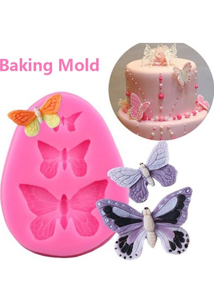 No.2 Tarzı Yeni Kelebek Kalıp Silikon Fırın Aksesuarları 3D Kendin Yap Şeker Hamuru Çikolata Kesici Kalıp Fondan Pasta Süsleme Aracı Mutfak (Yurt Dışından) modelleri