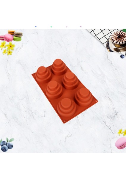 Rastgele Renk Stili 6 Boşluklu M Katlı Kek Silikon Kalıp Çok Katlı Cupcake Kalıbı Yuvarlak Cupcake Puding Kurabiye Çikolata Fırın Tavası Yapışmaz (Yurt Dışından)