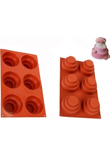 Rastgele Renk Stili 6 Boşluklu M Katlı Kek Silikon Kalıp Çok Katlı Cupcake Kalıbı Yuvarlak Cupcake Puding Kurabiye Çikolata Fırın Tavası Yapışmaz (Yurt Dışından) fiyatları