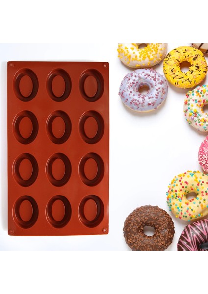 12 Delikli Donuts Kalıp Stili 12 Boşluklu Donut Kalıbı Oval Savarin Sabun Kalıbı Silikon Kek Kalıbı Dıy Ev Yapımı Pastacılık Süs Kalıpları Mutfak Araçları (Yurt Dışından) modelleri