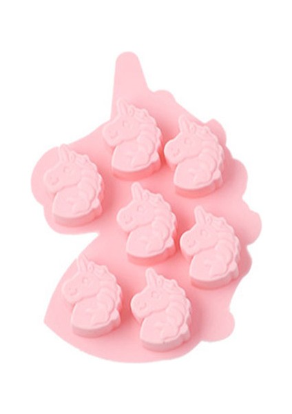 Pembe Tarzı 7 Hücre Sevimli Unicorn Silikon Kek Kalıpları Kokusuz Gıda Kalitesi Malzeme Kendi Yapımı Mum&fondan&bisküvi&tatlı&çikolata Kalıpları (Yurt Dışından)