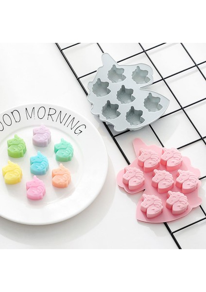 Pembe Tarzı 7 Hücre Sevimli Unicorn Silikon Kek Kalıpları Kokusuz Gıda Kalitesi Malzeme Kendi Yapımı Mum&fondan&bisküvi&tatlı&çikolata Kalıpları (Yurt Dışından) fırsatları