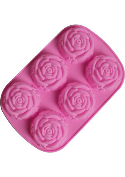 1 Adet Tarzı Silikon 6 Delik Çiçek Gül Kek Dondurma Çikolata Kalıbı Sabun 3D Cupcake Fırın Tepsisi Kek Kalıbı Muffin Kalıbı (Yurt Dışından)