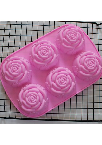 1 Adet Tarzı Silikon 6 Delik Çiçek Gül Kek Dondurma Çikolata Kalıbı Sabun 3D Cupcake Fırın Tepsisi Kek Kalıbı Muffin Kalıbı (Yurt Dışından)