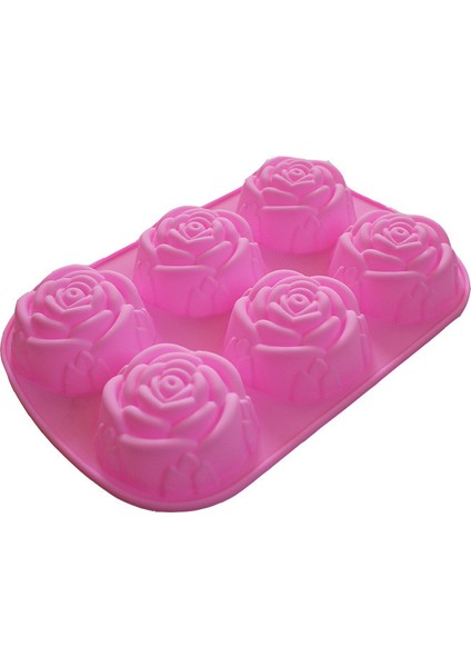 1 Adet Tarzı Silikon 6 Delik Çiçek Gül Kek Dondurma Çikolata Kalıbı Sabun 3D Cupcake Fırın Tepsisi Kek Kalıbı Muffin Kalıbı (Yurt Dışından)