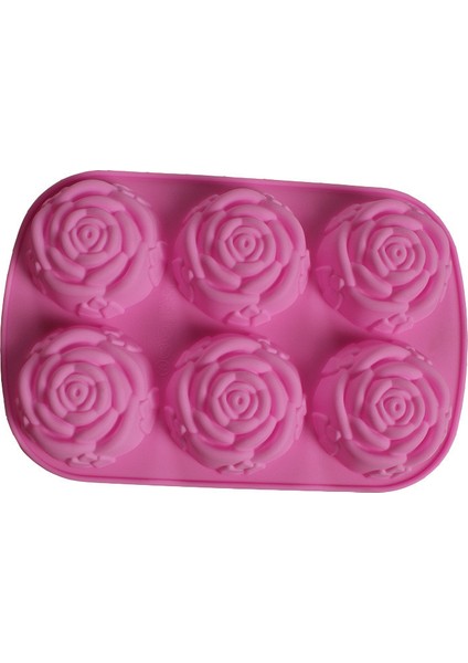 1 Adet Tarzı Silikon 6 Delik Çiçek Gül Kek Dondurma Çikolata Kalıbı Sabun 3D Cupcake Fırın Tepsisi Kek Kalıbı Muffin Kalıbı (Yurt Dışından)