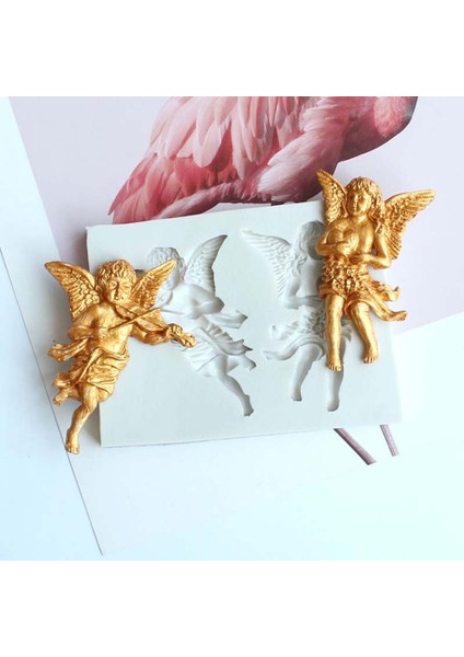 F124 Stili Melek Keman Çalan Silikon Kalıp Fondan Kek Süsleme Araçları Çikolata Cupcake Pişirme Şeker Hamuru Kil Kalıp (Yurt Dışından) fiyatları