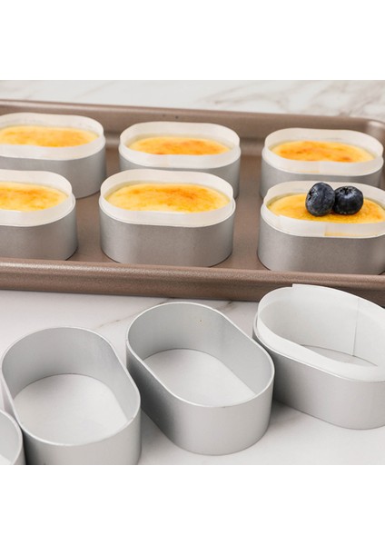 10 Adet Kalıp Stili Oval Yarı Pişmiş Alüminyum Mus Peynir Kalıbı Yumurta Halkası Beyaz Kenar Serbest Bırakma Kağıdı Kek Fırın Kalıbı (Yurt Dışından) modelleri