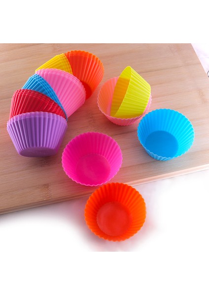 Pembe Tarzı Silikon Kek Kalıbı Muffin Kek Kalıpları Yeniden Kullanılabilir Non-Stick Isıya Dayanıklı Mutfak Fırın Pişirme Ekmek Hamur Işi Dekorasyon Aracı (Yurt Dışından)
