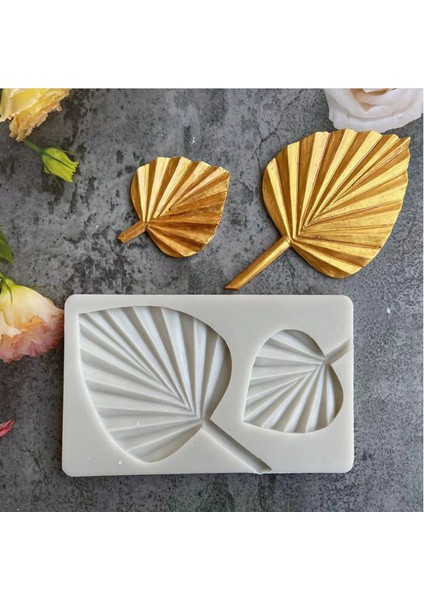 No.1 Tarzı Aouke Fan Silikon Kalıp Dıy Kek Pişirme Süsleme Alçı Çikolata Kalıbı Kamış Yaprak Fan Modelleme Silikon Kalıp (Yurt Dışından)