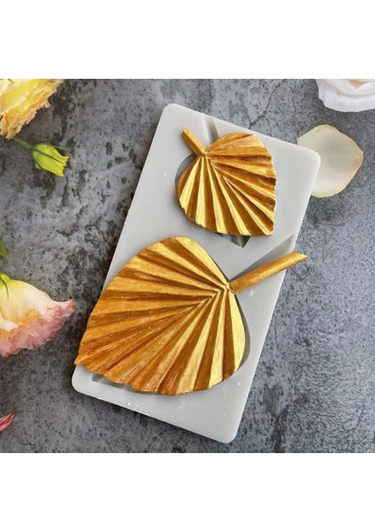 No.1 Tarzı Aouke Fan Silikon Kalıp Dıy Kek Pişirme Süsleme Alçı Çikolata Kalıbı Kamış Yaprak Fan Modelleme Silikon Kalıp (Yurt Dışından)