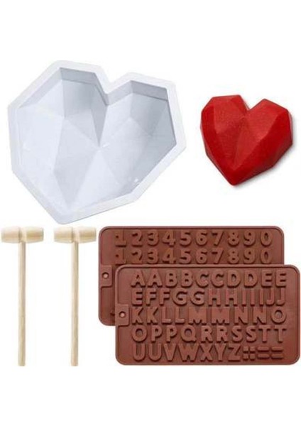 Set3 Stili Aşk Kalp Şekilli Silikon Kalıplar Pasta Kalıbı Tatlı Numara Harfler Fandant Kalıp Mousse Silikon Fırın Kalıbı Pasta Dekorasyon (Yurt Dışından)